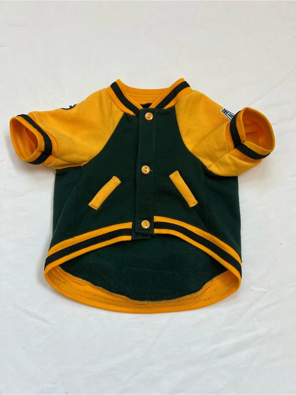 Green Bay Packers Pet Bomber Jacket NFL Shirt for Dogs & Cats MEDIUM Green Gold